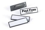 Durable Namensschild 17x67mm 25St sw mit Nadel und Rahmen