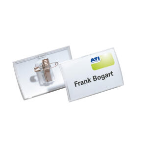 Durable Namensschild 40x75mmCLICK FOLD Kombiklemme 70% recycled PP