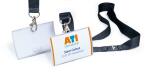 Durable Namensschild 54x90 mm mit Textilband 70% recycled PP
