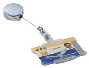 Durable Ausweishalter Chrome si 10St aus Metall mit Druckknopf