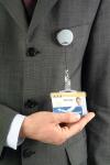 Durable Ausweishalter Chrome si 10St aus Metall mit Druckknopf