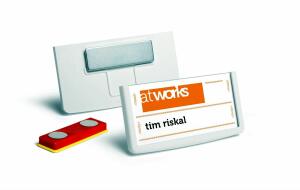 Durable Namensschild 30x60mm ws 25St FRAME mit Magnet