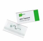 Durable Namensschild 30x60mm tr 10St mit Nadel SB Verpackung