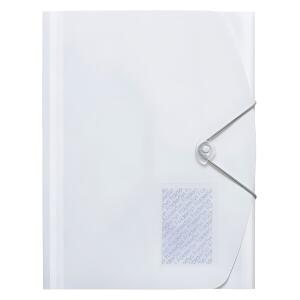 Eckspanner-Sammelmappe, A4, 3 elastische Klappen, PP weiß, 1 Stück