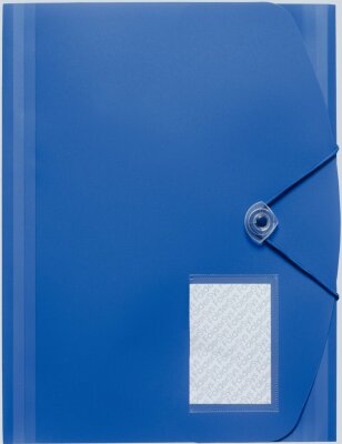 FSY Eckspanner-Sammelmappe, A4, 3 elastische Klappen, Gummizug-Verschluss, PP blau, 1 Stück