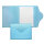 FSY Schreibmappe A4, PP blau transluzent, 1 Stück