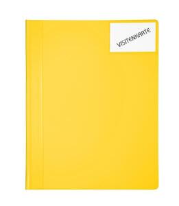 FSY Dauer-Schnellhefter mit weissen Heftzungen, Taschen vorn+innen,A4, gelb, 1 Stück