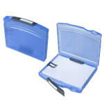 FSY Spritzguss  "go-case" A4 mit steckbarer Mechanik + Niederhalter, blau transluzent, 1 Stück