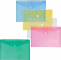 FSY Sichttasche, A4quer, Transparent, farbig sortiert, 1...