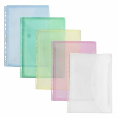 FSY Sichttasche, Dehnfalte, Abheftrand, A4, farb.sort.transp., 1 Stück