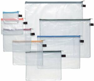 FSY Set von 6 PVC Beuteln mit Zip, farb sortiert, 1 Stück
