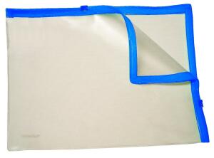 FSY Klarsicht-Sammelbeutel für A4, mit 2 Plastik-Zips, PVC, Zipp blau, 1 Stück