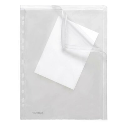 FSY Doppel-Gleitverschlussbeutel, A4, mit Abheftrand, PVC farblos transparent,1 Stück