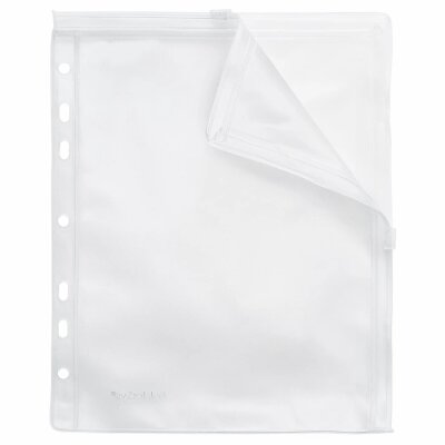 FSY Doppel-Gleitverschlussbeutel, A5, mit Abheftrand, PVC farblos transparent, 1 Stück