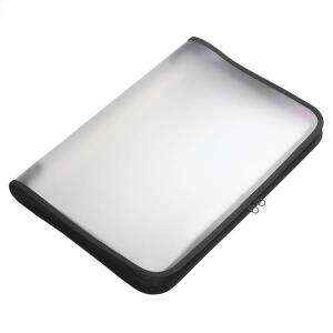 FSY Reißverschluss-Portfolio, B4, PP farblos transluzent, Zip schwarz, 1 Stück