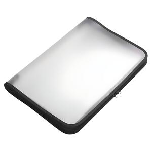 FSY Reißverschluss-Portfolio, B4, PP farblos transluzent, Zip schwarz