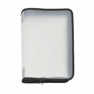 FSY Reißverschluss-Portfolio, A4, PP farblos transluzent, Zip schwarz, 1 Stück