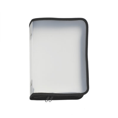 FSY Reißverschluss-Portfolio, B5, PP farblos transluzent, Zip schwarz, 1 Stück