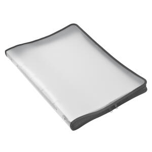 FSY Reißverschluss-Portfolio, A3, PP farblos transluzent, 4-Ring-Mechanik, Zip schwarz, 1 Stück