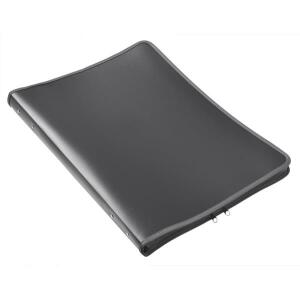 FSY Reißverschluss-Portfolio, A3, PP anthrazit transluzent, 4-Ring-Mechanik, Zip grau, 1 Stück