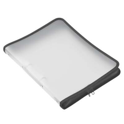 FSY Reißverschluss-Portfolio, A4, PP farblos transluzent, 2-Ring-Mechanik, Zip schwarz, 1 Stück