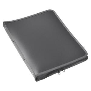 FSY Reißverschluss-Portfolio, A4, PP anthrazit transluzent, 2-Ring-Mechanik, Zip grau, 1 Stück