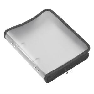 FSY Reißverschluss-Portfolio, A5, PP farblos transluzent, 2-Ring-Mechanik, Zip schwarz, 1 Stück