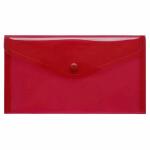 FSY Sichttasche, DINLang, Druckknopf, Transparent, rot, 1...