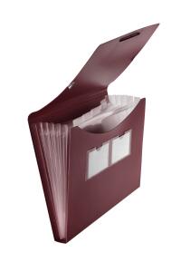 FSY Fächer-Tasche PP, 5er, Standard, bordeaux, 1 Stück