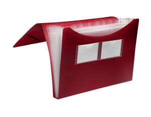FSY Fächer-Tasche PP, 7er, Standard, bordeaux, 1 Stück
