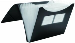 FSY Fächer-Tasche PP, 12er, Standard, schwarz, 1 Stück