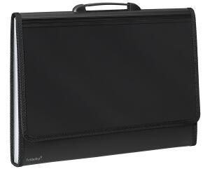 FSY Fächer-Tasche PP, 12er, Standard, Saumband, Griff, schwarz1 Stück