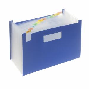 FSY PP-Fächer-Stehsammler A4, 12 Fächer, blau, 1 Stück