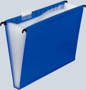 FSY Fächer-Hängetasche A4, 12 Fächer, PP, blau, 1 Stück