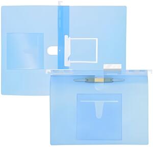 FSY PP-Hängehefter A4, U-Clip + Doppelheftzunge, blau transluzent