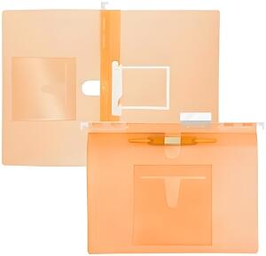 FSY PP-Hängehefter A4, U-Clip + Doppelheftzunge, orange transluzent