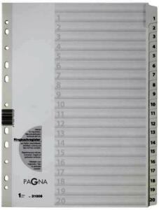 Pagna Register A4 20tlg. 1-20 weiß