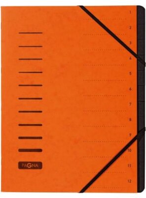Pagna Ordnungsmappe 12 Fächer 1-12 orange