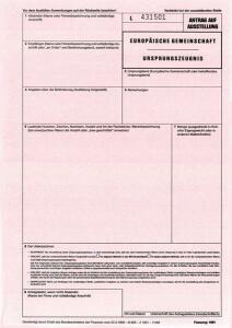 RNK Ursprungszeugnis 2 Blatt für Laser-Drucker