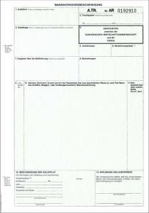 RNK Warenverkehrsbescheinigung A.TR  A4 für Laser-Drucker