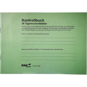 RNK Kontrollbuch Tageskontrollblätter DIN A5 quer 32Bl