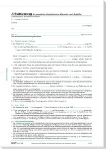 RNK Arbeitsvertrag A4 2Bl 10St gewerblich, kaufmännisch, Aushilfen