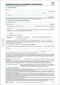 RNK Arbeitsvertrag A4 2Bl gewerblich, kaufmännisch, Aushilfen