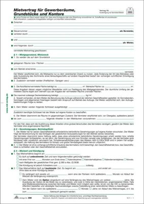 RNK Mietvertrag Gewerberäume A4 7Seiten auch für Grundstücke und Kontore