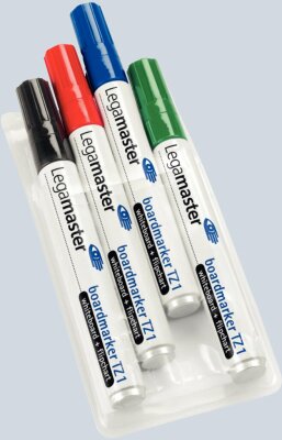 Legamaster Boardmarker TZ 1 - 4er Etui, nachfüllbar, 1,5 - 3 mm, 4 Farben