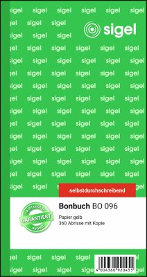 SIGEL BO096 Bonbuch - 2x 60 Blatt - selbstdurchschreibend - 360 Abriss-Sätze