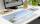 Papier-Schreibunterlage - Palmenstrand blau - ca. A2 30 Blatt