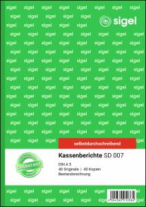 SIGEL SD007 Kassenberichte/Bestandsrechnung - A5 - 2x 40 Blatt - selbstdurchschreibend - 40 Sätze