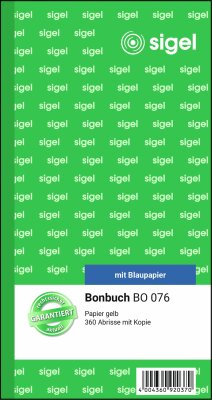 SIGEL BO076 Bonbuch - 2x 60 Blatt - mit Blaupapier - 360 Abriss-Sätze