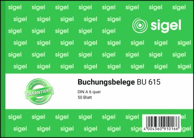 SIGEL BU615 Buchungsbelege - A6 quer - 1x 50 Blatt - 50 Blatt